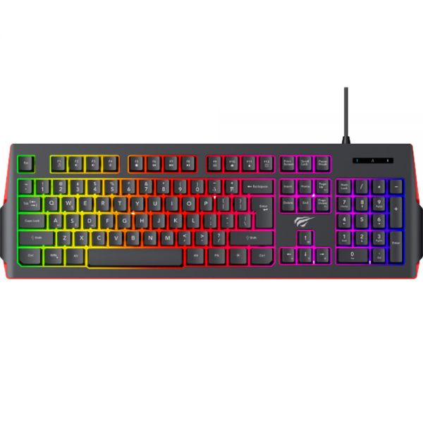 Teclado Gamer Havit Kb866L Led - Preto/Vermelho (Espanhol)