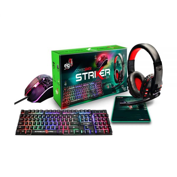 Kit Teclado + Mouse + Mouse Pad + Fone De Ouvido Elg Cgsr41 4 Em 1