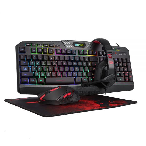 Kit Gamer Redragon Teclado + Mouse + Fone De Ouvido + Mouse Pad