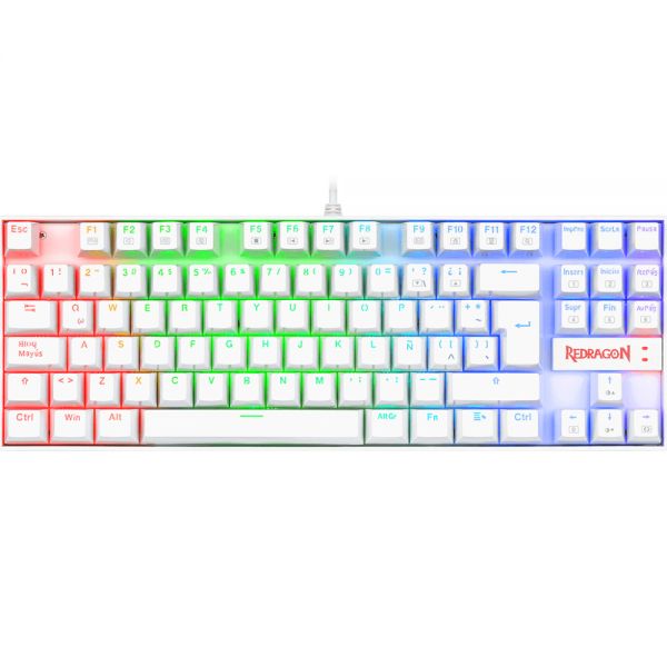 Teclado Gamer Redragon Kumara K552W Rgb Usb - Branco (Português)