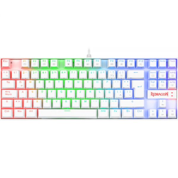 Teclado Gamer Redragon Kumara K552W-Kr Usb Rgb - Branco (Espanhol)