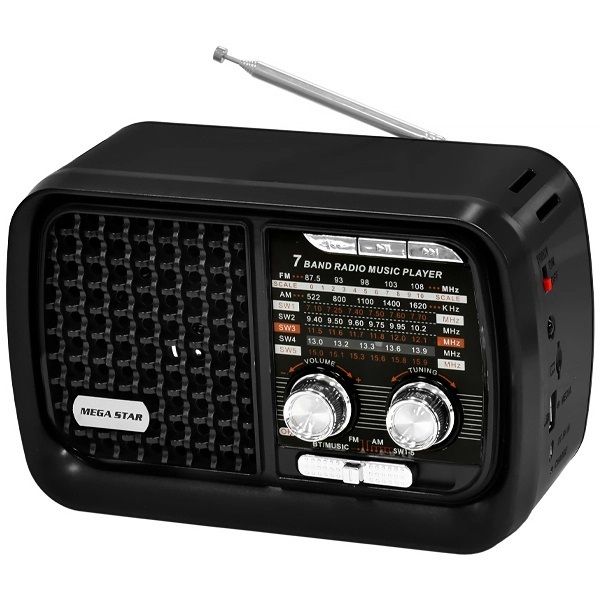 Rádio Portátil Megastar Rx1906Bt Am/Fm - Black