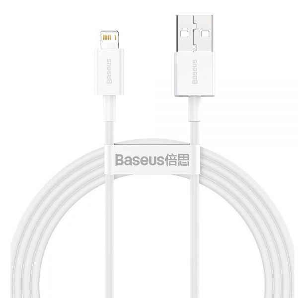 Cabo Usb-A A Lightning Baseus Calys-B02 Superior 2.4A - Branco 1.5 Metros