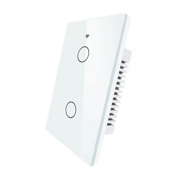 Interruptor De Luz Inteligente Moes Ws-Us2-Rfw-N Wi-Fi Rf 2 Botões - Branco