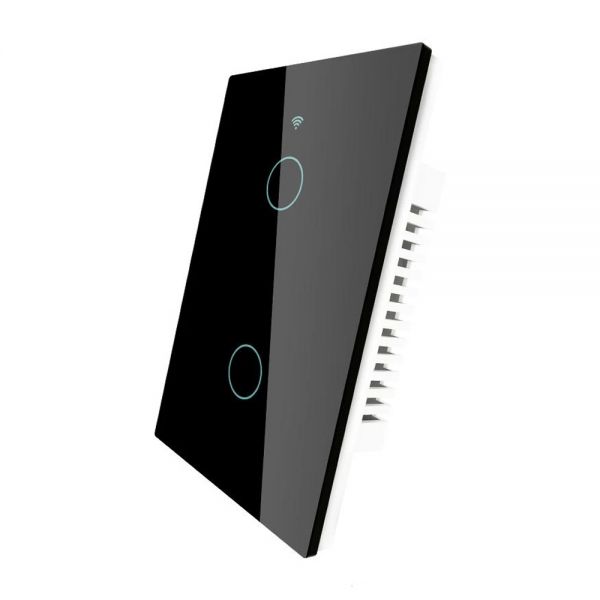 Interruptor De Luz Inteligente Moes Zs-Us2-Bk-Ms Zigbee 2 Botões - Preto