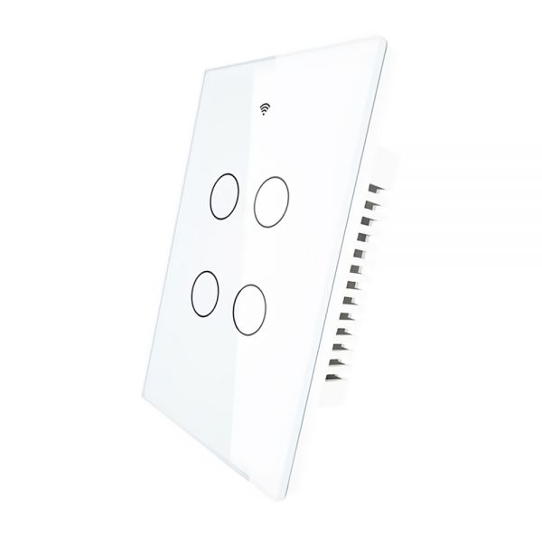 Interruptor De Luz Inteligente Moes Zs-Us4-Wh-Ms Zigbee 4 Botões - Branco