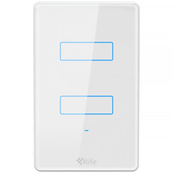 Interruptor Inteligente Touch 4Life Fl801-2 2 Botão - Branco