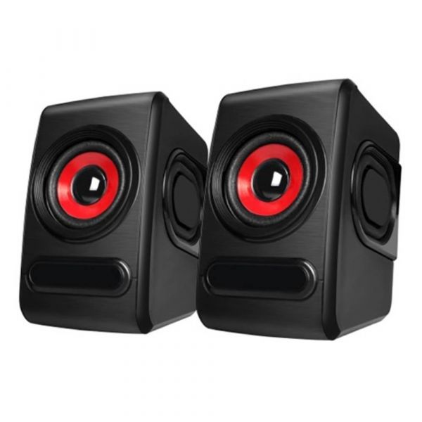 Speaker Satellite As-2712 Gamer Para Pc 2.0 - Preto/Vermelho
