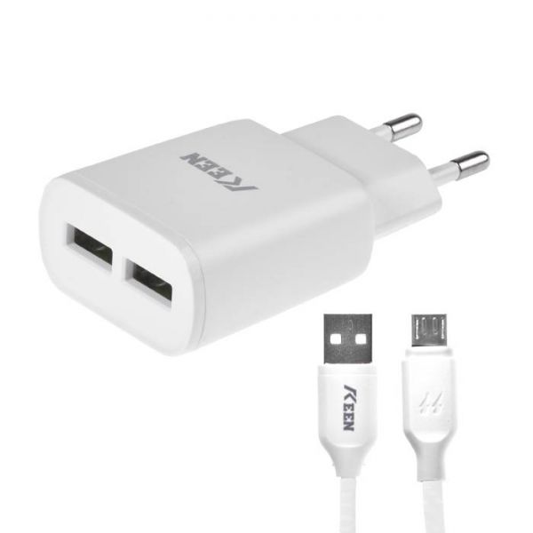 Adaptador Usb Keen Kc-01 Auto Id + Cabo Micro-Usb - Branco