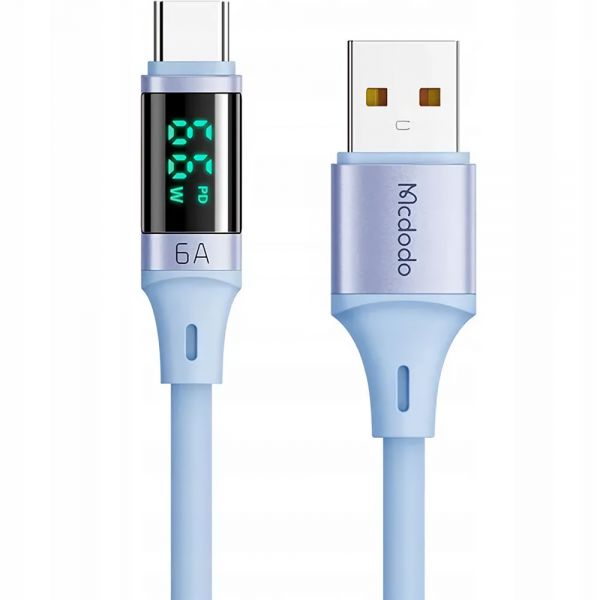 Cabo Usb-A Para Usb-C Mcdodo Ca1922 Com Tela Digital - Azul 1.2 Metros