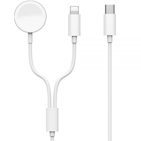 Cabo Usb-C A Lightning Wiwu M10 2 Em 1 - Branco 1.5 Metros