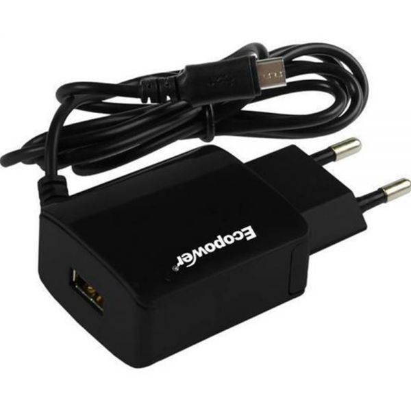 Carregador Usb Ecopower Ep-7056 Com Cabo Micro Usb - Preto