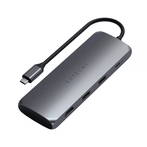 Hub Híbrido Satechi St-Uchsem 4 Em 1 + Slot Para M.2 Usb-C - Cinza Escuro