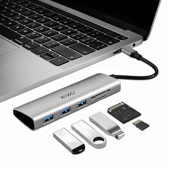 Hub Portátil Usb-C Wiwu 532St 5 Em 1 - Cinza