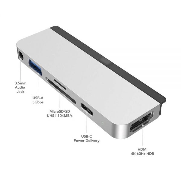 Hub Usb Hyper Hd319B Hyperdrive Para Ipad Pro 6 En 1 - Prata