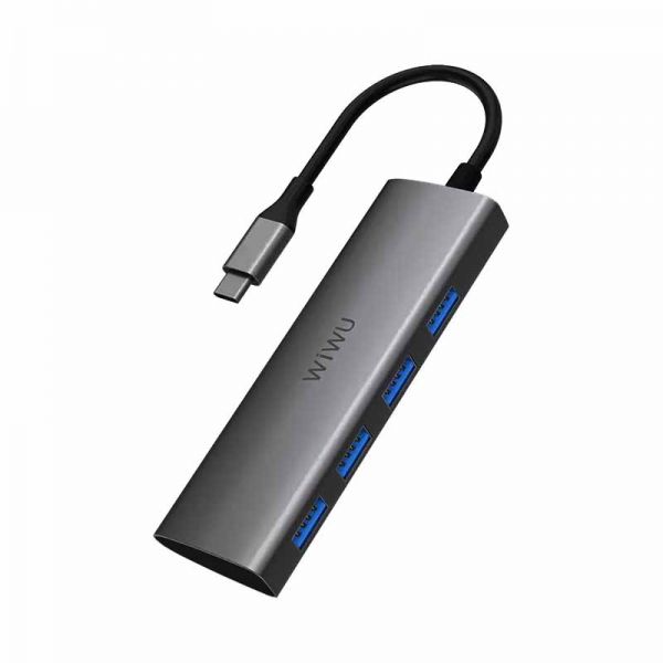 Hub Wiwu Alpha 440 4 Em 1 Para Macbook - Cinza