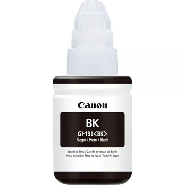 Frasco De Tinta Canon Gi-190 Para Impressoras Canon Pixma - Preto 135Ml