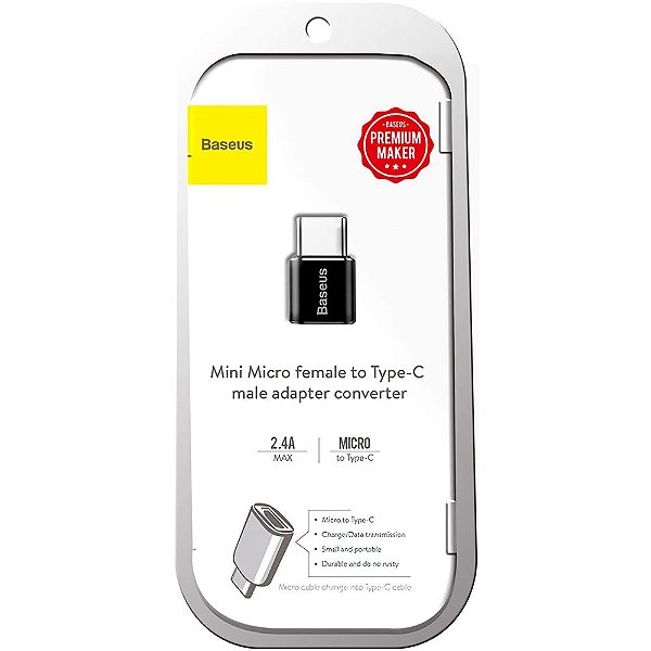 Adaptador Baseus Micro USB a USB-C - Preto (CAMOTG-01)
