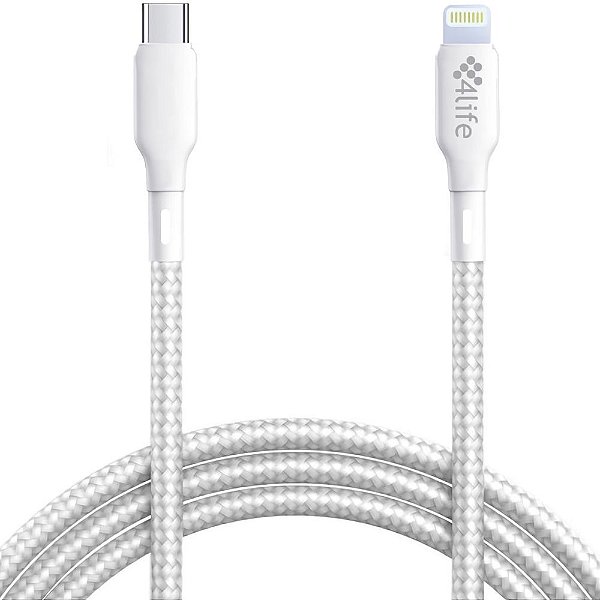 Cabo USB-C para Lightning 4Life FLCL1812N - Branco 2 metros