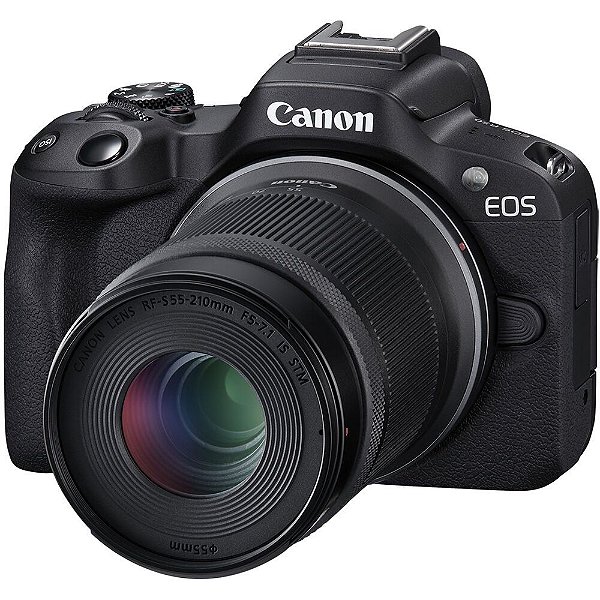 Câmera Canon EOS R50 Kit 18-45mmf/4.5-6.3 + Lente 55-210mm f/5-7.1 IS STM