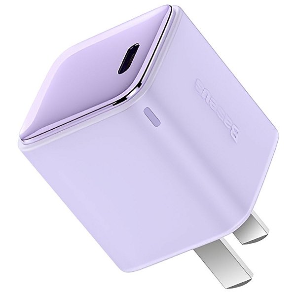 Carregador de Parede Baseus GaN3 20 W USB-C - Roxo (CCGN020005)