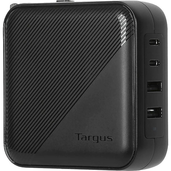 Carregador de Parede Targus APA109GL GaN 100 W 2x USB-A + 2x USB-C - Preto