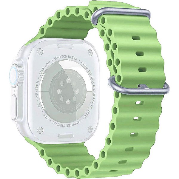 Correia de Silicone Smart Vision para Apple Watch 38/40/41 mm - Verde Claro