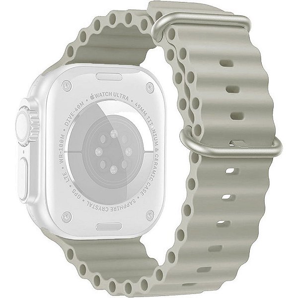 Correia de Silicone Smart Vision para Apple Watch 42/44/45/49 mm - Cinza