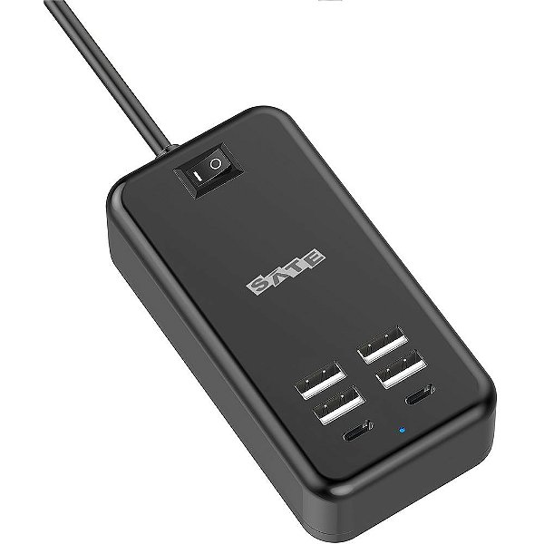 Estação de Carregamento Satellite AR-23 6 Portas USB 30 W - Preto