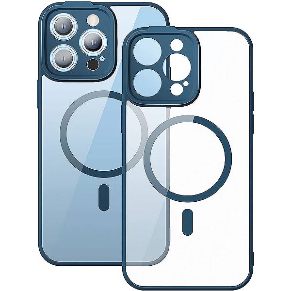 Estojo de Proteção Baseus para iPhone 14 Pro Magsafe - Azul Marinho/Transparente (ARJT020103)