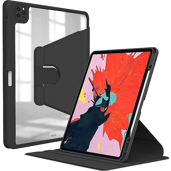 Estojo Protetor Rotativo WiWu Waltz para iPad Pro 12.9" (2021/2022) - Preto