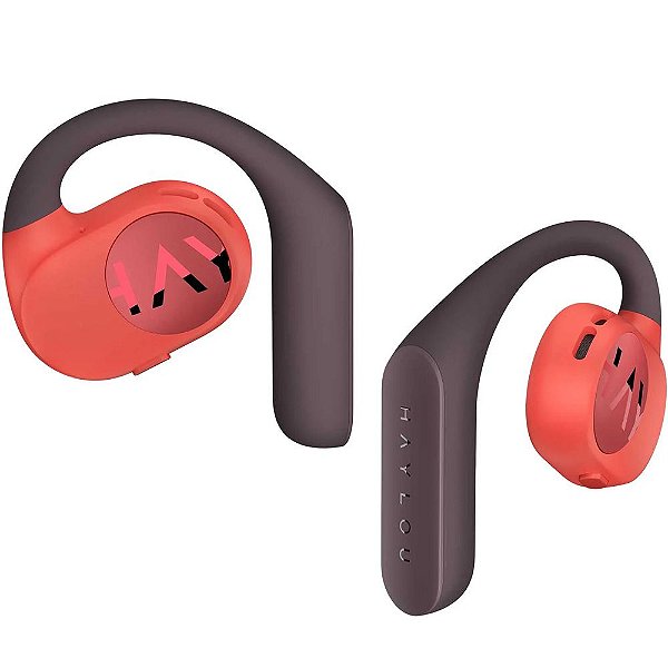 Fone de ouvido Haylou PurFree Buds OW01 Bluetooth - Marrom/Laranja