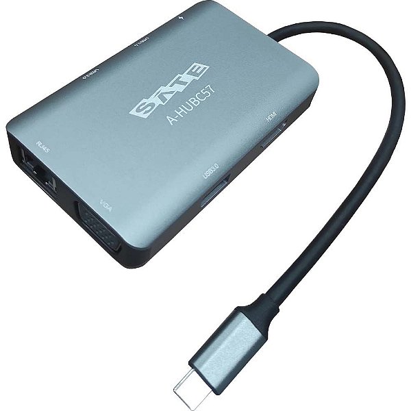 Hub Satellite A-HUBC57 7 em 1 - Preto/Cinza