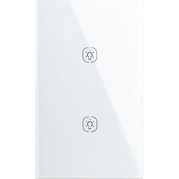Interruptor de Luz Inteligente Zemismart HSS 02TR Zigbee 2 Botões - Branco
