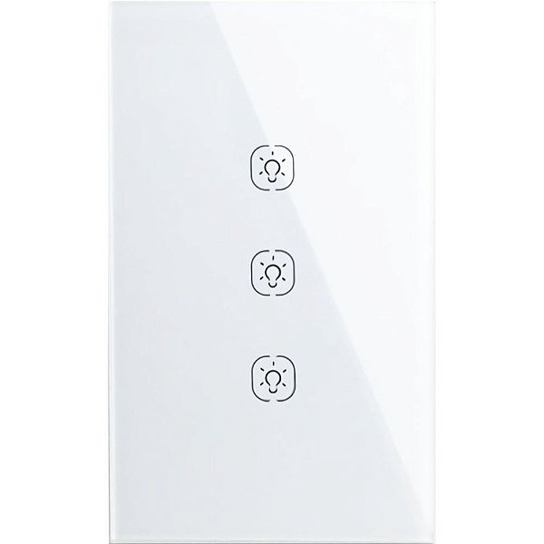 Interruptor de Luz Inteligente Zemismart HSS 03TR Zigbee 3 Botões - Branco