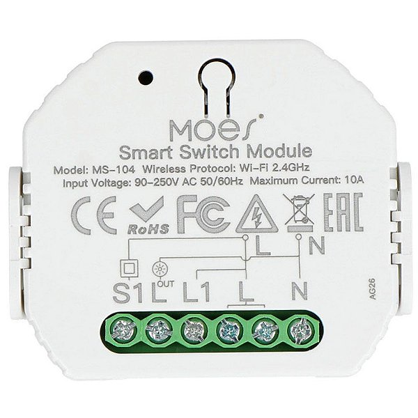 Interruptor Inteligente Moes MS-104N 1 Gang - Branco