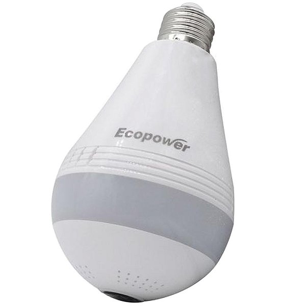 Lâmpada com Câmera de Vigilância Ecopower EP-C005 HD Wi-Fi - Branco