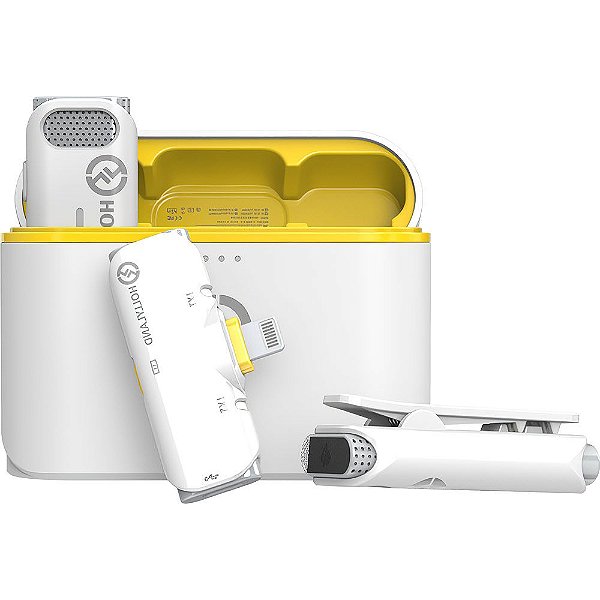 Microfone sem fio Hollyland Lark C1 Duo Lightning - Branco