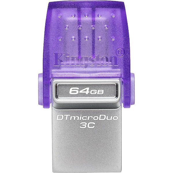 Pendrive Kingston DTDUO3CG3/64GB DataTraveler microDuo 3C USB 3.2 64 GB - Prata/Roxo