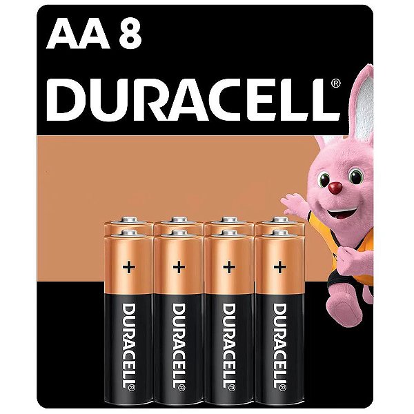 Pilha Alcalina Duracell AA - 8 unidades
