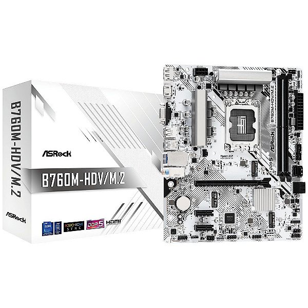 Placa Mãe ASRock B760M-HDV/M.2 LGA 1700 DDR5 ATX