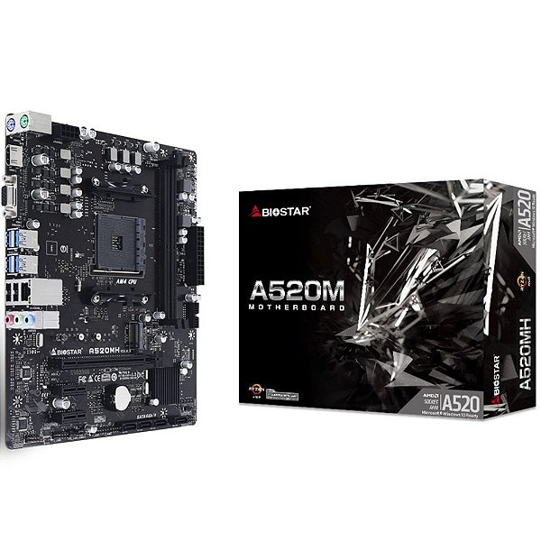 Placa Mãe Biostar A520MH AM4 DDR4 Micro ATX