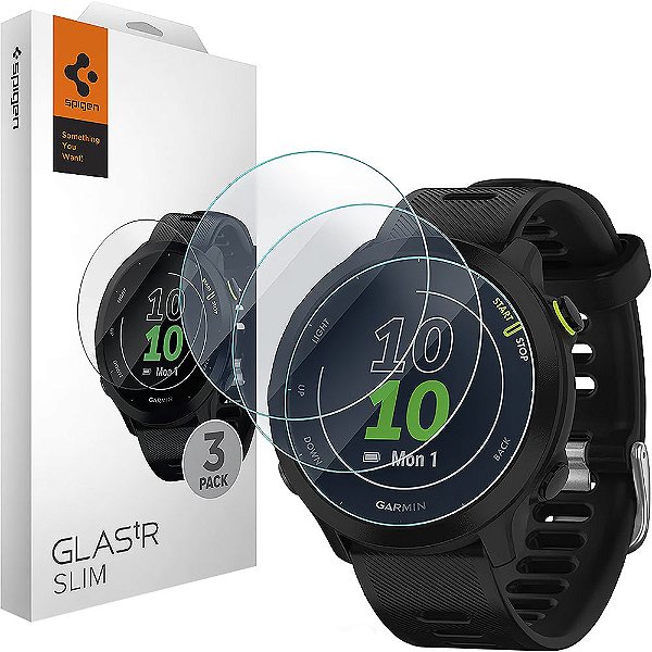 Protetor de Tela Spigen GLAS.tR Slim AGL04218 para Garmin Forerunner 55/455/45S - 3 unidades
