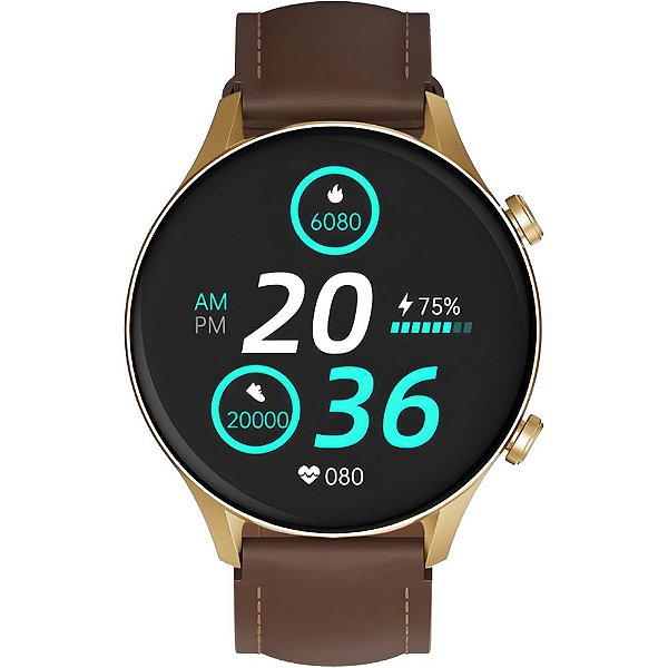 Relógio Smartwatch G-Tide R2 Pro - Ouro/Marrom