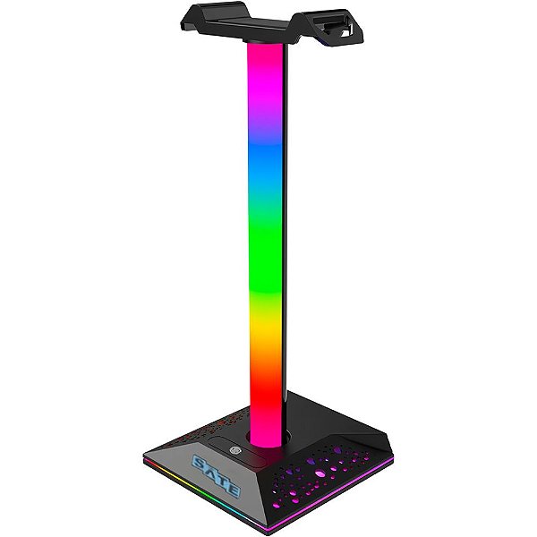 Suporte para Fones de Ouvido Satellite A-HUB21 USB/USB-C RGB - Preto