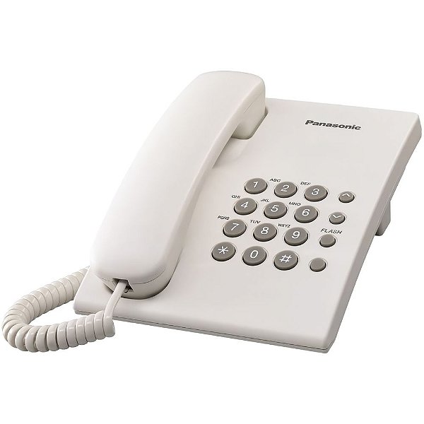 Telefone Panasonic KX-TS500LX com Cabo - Branco