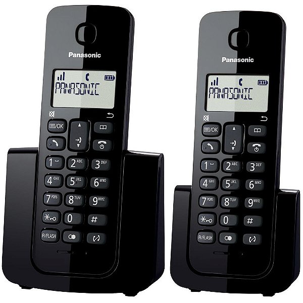 Telefone Sem Fio Panasonic KX-TGB112LAB 2 Bases Bivolt - Preto