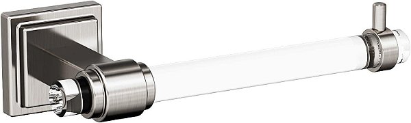 Amerock BH36061CG10 | Suporte para Papel Higiênico Único em Níquel Escovado/Transparente | 7-1/16 pol. (179 mm) Suporte de Papel Higiênico | Glacio | Suporte