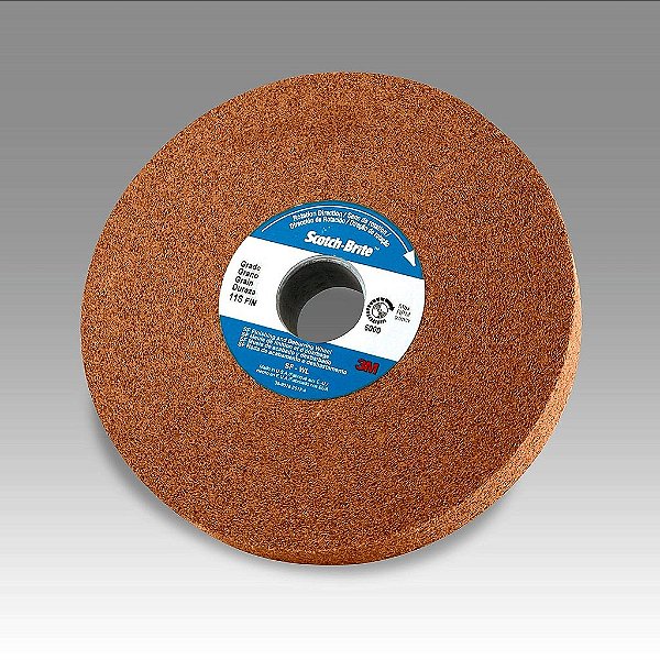 Roda de Corte e Polimento Scotch-Brite, 6 pol x 2 pol x 1 pol, 7A CRS