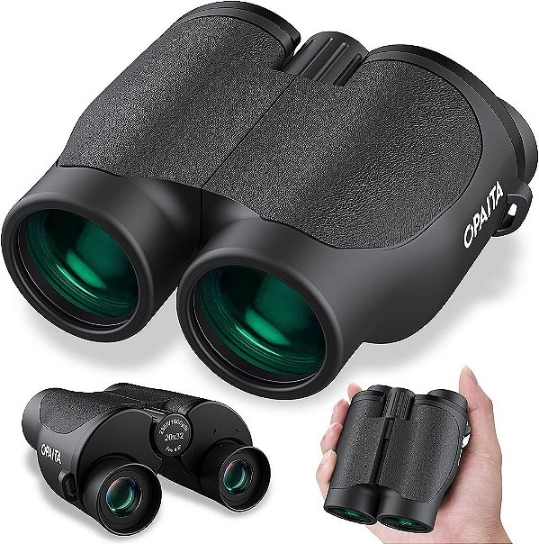 Binóculos Compactos 20x32 para Observação de Pássaros - Binóculos Pequenos de Alta Potência OPAITA para Adultos e Crianças com Visão de Baixa Luz para Caça, Viagens de Cruzeiro, Concertos e